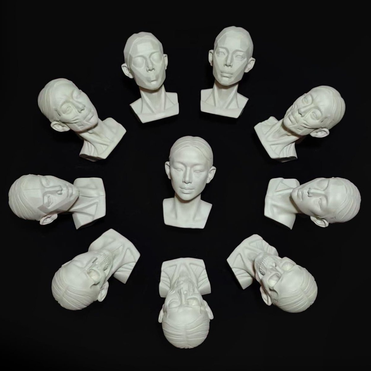 Woman Head Models for Portrait Sketching, Still Life Skulls Drawing Models, Resin Human Doll Head Sculpture for Medical Drawing Education, Resin Plaster Statues 4.5" (Muscle and
