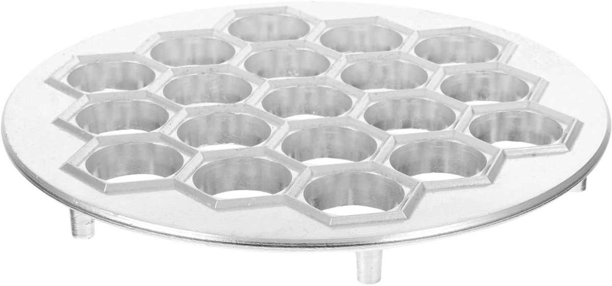 Knoedelmaker - Pelmeni mal - Zelf hapjes maken - Meerdere gaten - 23x23 cm - Zilver