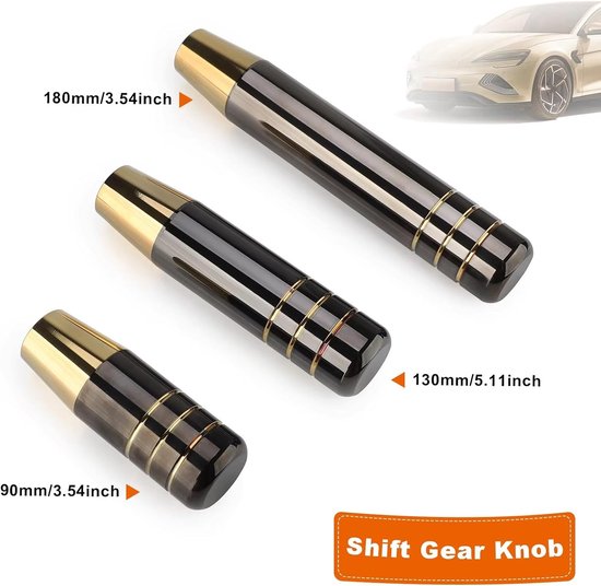 Auto Universele 9 Cm 13 18 Aluminium Zwart Goud Pookknop Racing Handmatige Transmissie Versnellingshendel Met Drie Adapter VersnellingspookVersnellingen Schakelhendel(13CM) — afbeelding 4