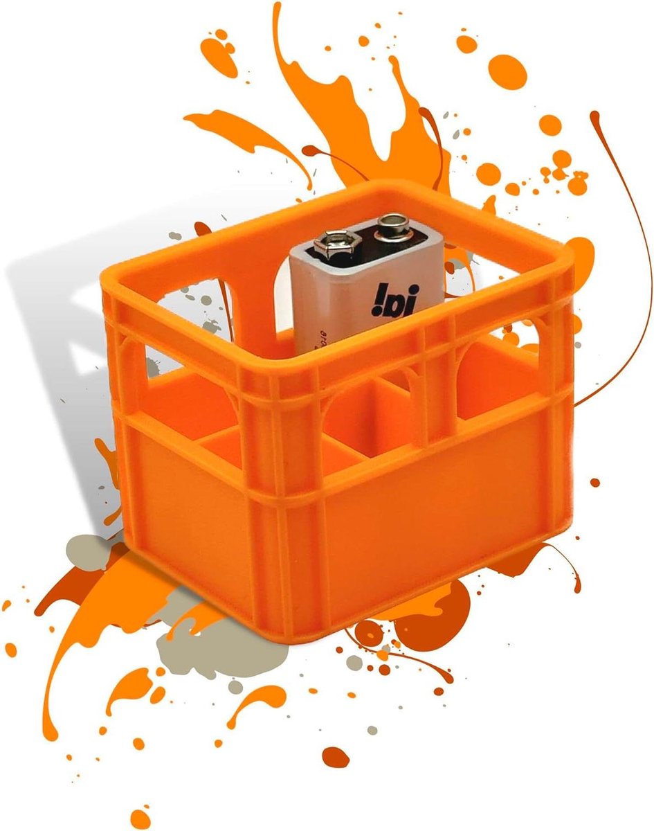 Batterij Opberger - Mini Doosje - Batterijen Sorteren - Stapelbaar Ontwerp - 54 x 68 x 52 mm - Oranje