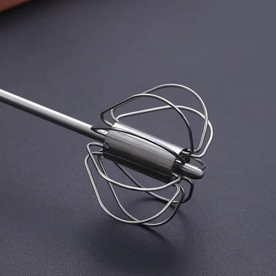 Semi-Automatic Whisk - Rotating Semi-Automatic Egg Beater Whisk Hand Mixer, Kitchen Tools, Non-stick Whisk Blender Long Handle Egg Beater for Milkshakes, Whipped Cream — afbeelding 2