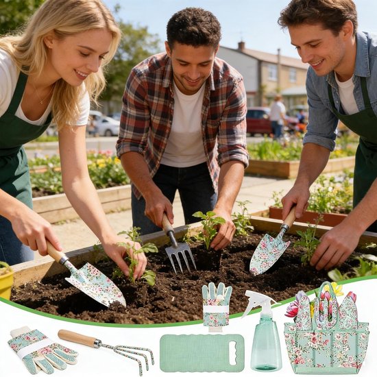 Tuingereedschap Set - Handgereedschap Tuin - Planten Gazon - Met Organizer - 10 Delig - Groen van Tuingereedschap. — afbeelding 3