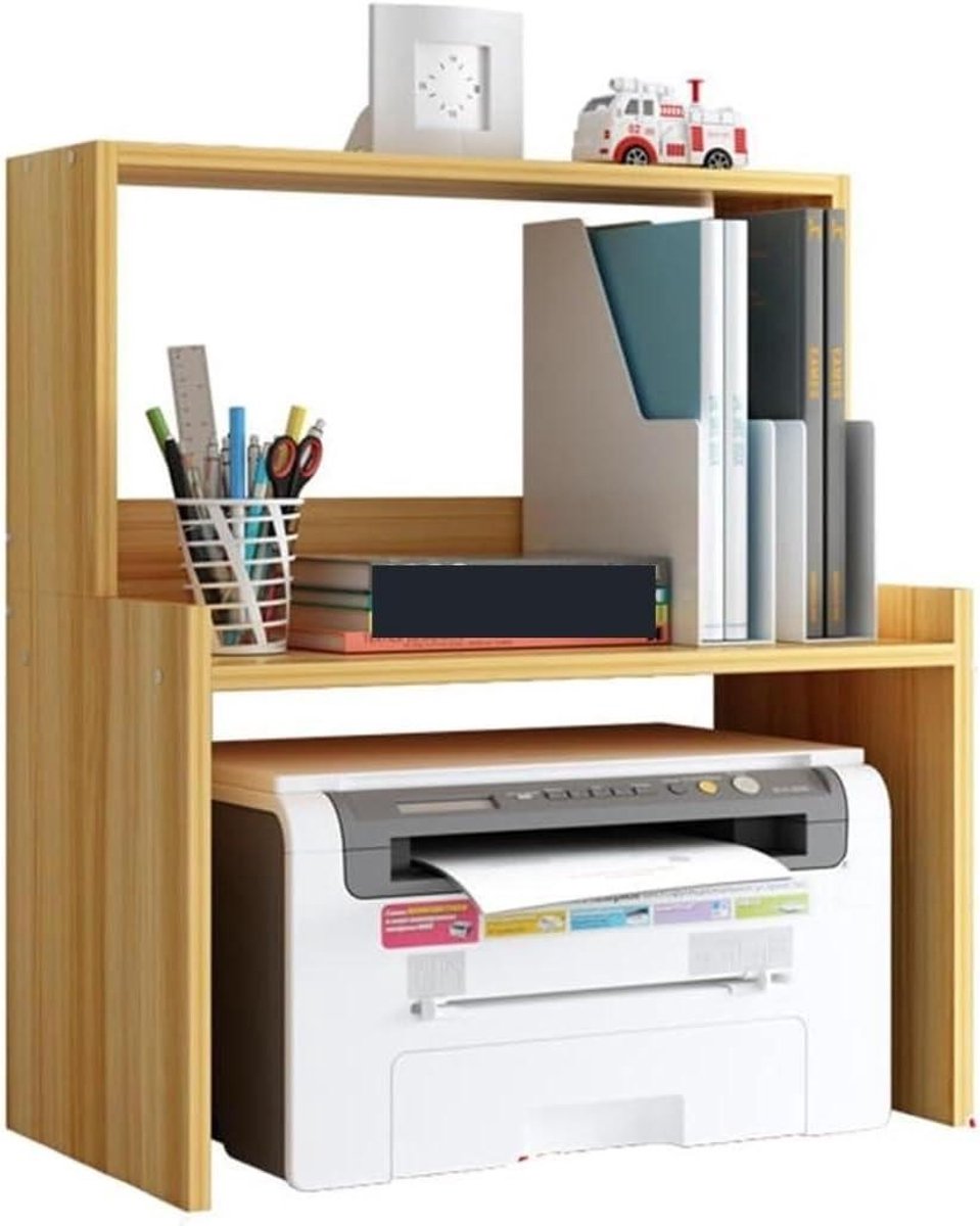 Moderne Printerrek Houten Printeropbergrek, Dubbellaags Printerrek, Thuiskantoor Desktoprek Voor Printer, Scanner, Fax Voor Thuis Kantoor