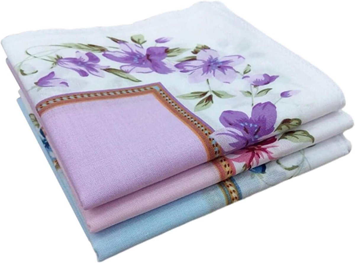 Zakdoeken Heren Dames - Stofdoeken Katoen - Dagelijks Gebruik - Zacht Comfortabel - 12 Stuks - Diverse Kleuren