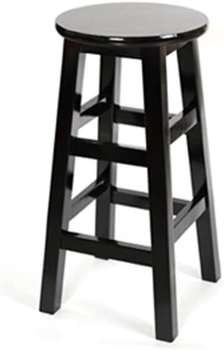 Houten Barkruk - Hoge Stoel - Keuken Bar - Massief Hout - 76 cm Zithoogte - Groen