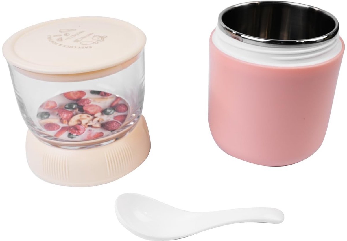Cosensi - Dailygoody - Geïsoleerde yoghurtcontainer - Ontbijtbeker - Lekvrij en draagbaar - 700 milliliter - Herbruikbare ontbijtyoghurtpot - Geschikt voor werk..