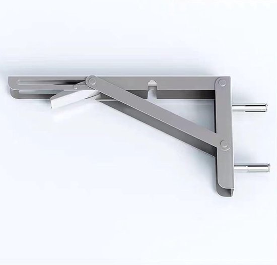Opvouwbare wandtafel - Inklapbaar bureau - Ruimtebesparend werken - Roestvrij staal - 110 x 35 cm - Zilverkleurig — afbeelding 5