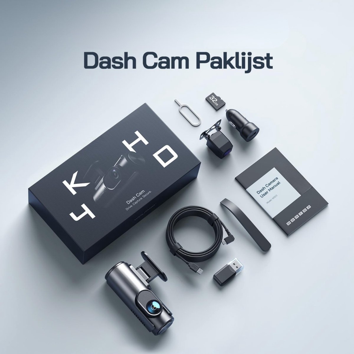 TIM® Dashcam Voor en Achter - Autocamera - Dashcamera - Nachtzicht - Zwart - 8cm x 4cm x 5cm – foto 4