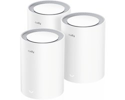 Cudy M3000 3-PACK mesh-wifi-systeem Dual-band (2.4 GHz / 5 GHz) Wi-Fi 6 (802.11ax) Grijs, Wit 1 Intern