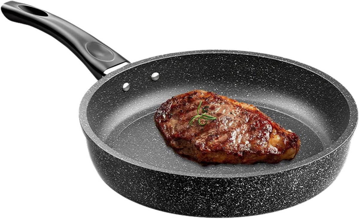 Koekenpan - Bratpan Braadpan - Eieren Bakken - Krasbestendige Coating - 26 cm Diameter - Zwart