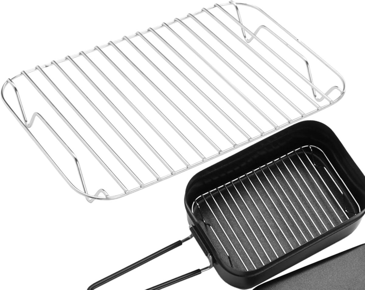 Roestvrijstalen Koelrooster - Bakrooster Oven - Maaltijden Bereiden - Innovatieve 3D-structuur - 17 x 9 x 9 cm - Zilver
