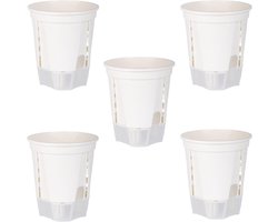 Zelfwaterende Pot - Plantenbak Set - Planten Verzorgen - Automatisch Waterreservoir - 5 Stuks - Wit