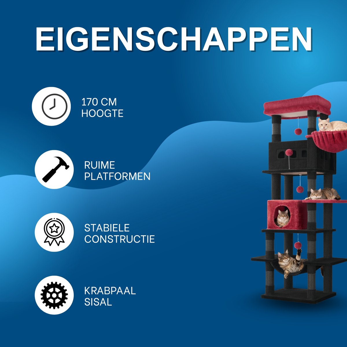 Happiq Kattenboom - Voor Binnengebruik en Maine Coon thumbnail 4