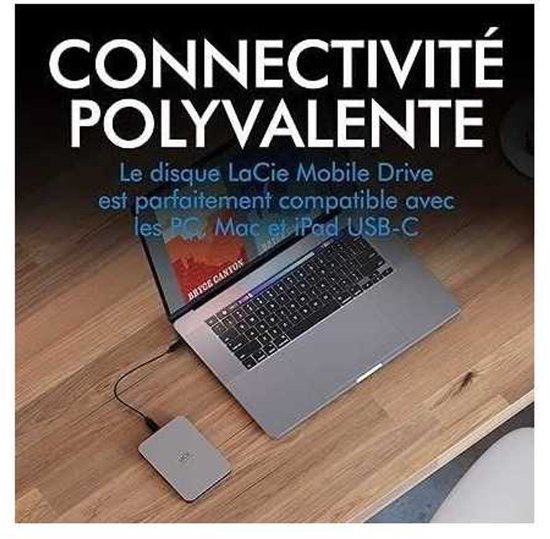 LaCie Mobile Drive (2022) - Externe Harde Schijf - 2 TB - Zilver — afbeelding 5