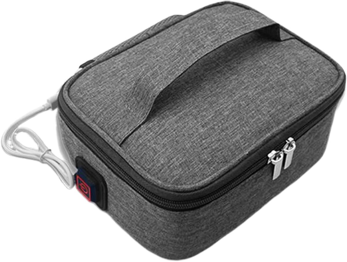 Lunchbox Verwarmer - Warmhoudtas Lunch - Maaltijd Opwarmen - 3 Temperatuurstanden - 21 cm Breed - Zwart