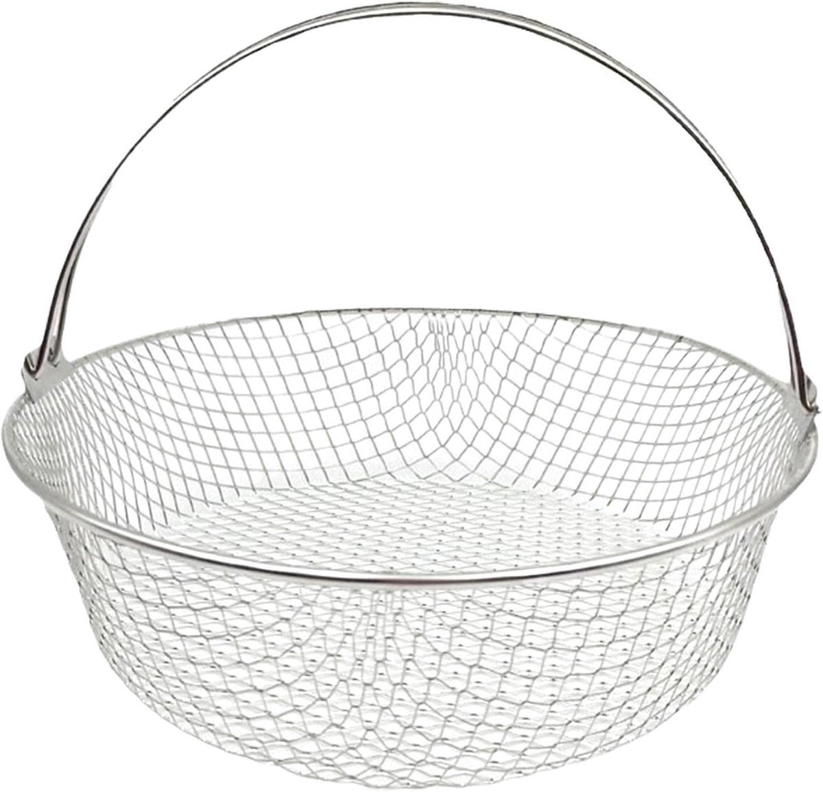 Keuken Mand - Airfryer Accessoire - Veelzijdig Koken - Roestvrij Staal - 21 cm Diameter - Zilver
