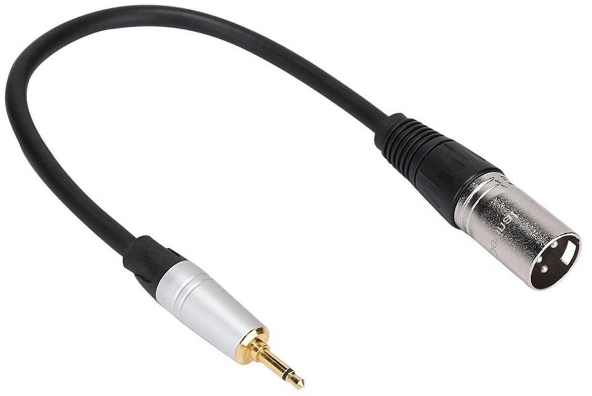 Adapterkabel - Audio Kabel - Muziek Aansluiten - Vergulde Connectoren - 0.8M - Zwart