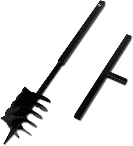 Grondboor - Bodemboor Handvat - Gaten Boren - Inclusief Verlengbuizen - 180 mm - Staal — afbeelding 3