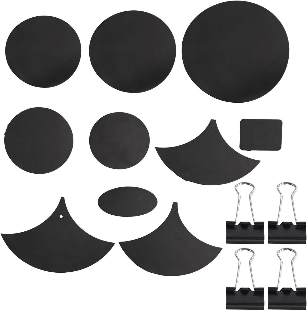 Drum Mute Pads - Oefen Accessoires - Geluidsdemping Oefenen - Uitgebreide Set - 14 Stuks - Zwart