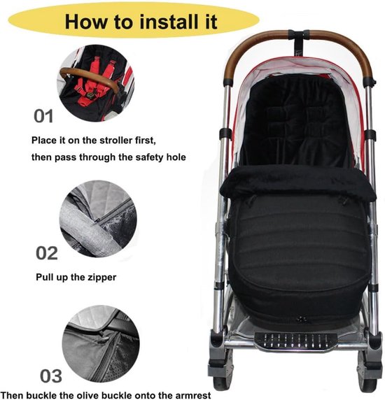Voetenzak Buggy - Kinderwagen Wiegdeken - Universeel - outdoor van Merkloos — afbeelding 5