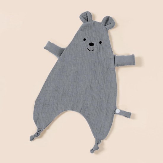 Baby knuffeldeken - Speendoekje veiligheid - Comfort bieden - Vierlaags mousseline - Lichtgewicht - Blauw — afbeelding 3