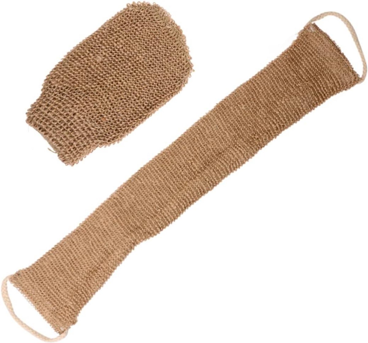 Badstof Handschoenen - Douche Scrub - Huid Reinigen - Dubbelzijdig - 75 cm - Bruin