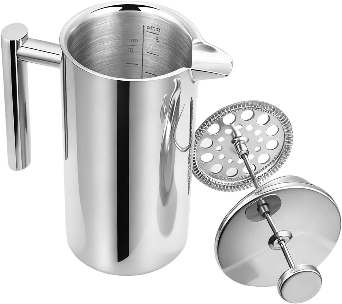 Koffiezetapparaat Pers - Thee Maker - Koffie Zetten - Dubbellaags Filter - 12 x 15.5 x 12 cm - Meerkleurig