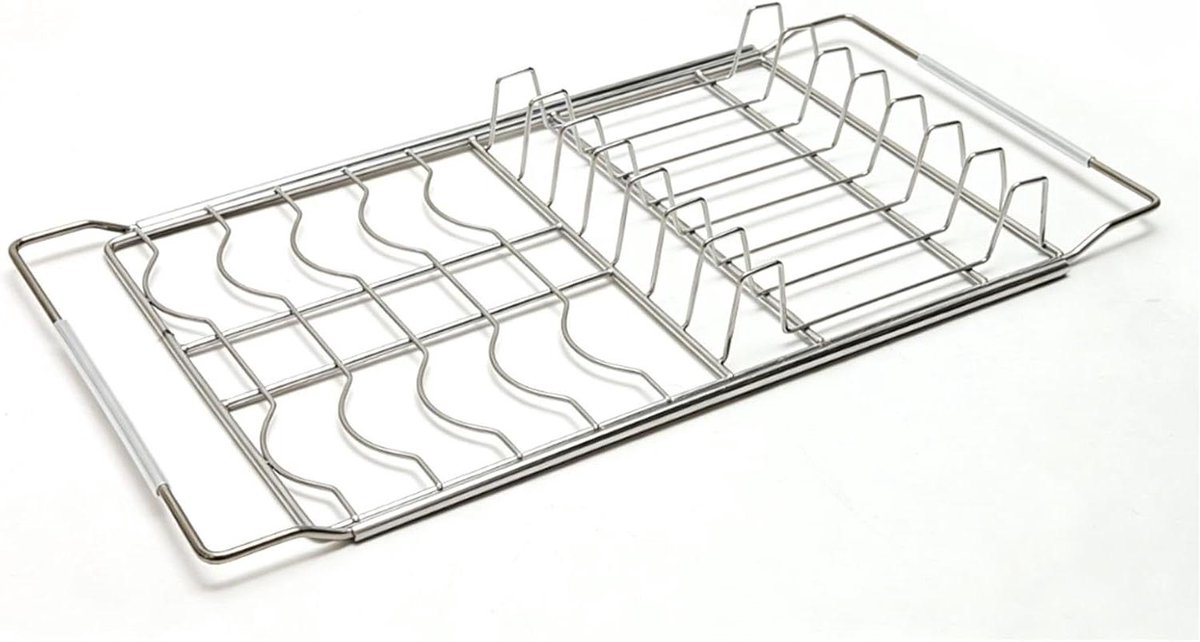 Gootsteen Droogrek - Afdruiprek Keuken - Vaat Drogen - Uitschuifbaar Ontwerp - 40-51 cm - Zilver