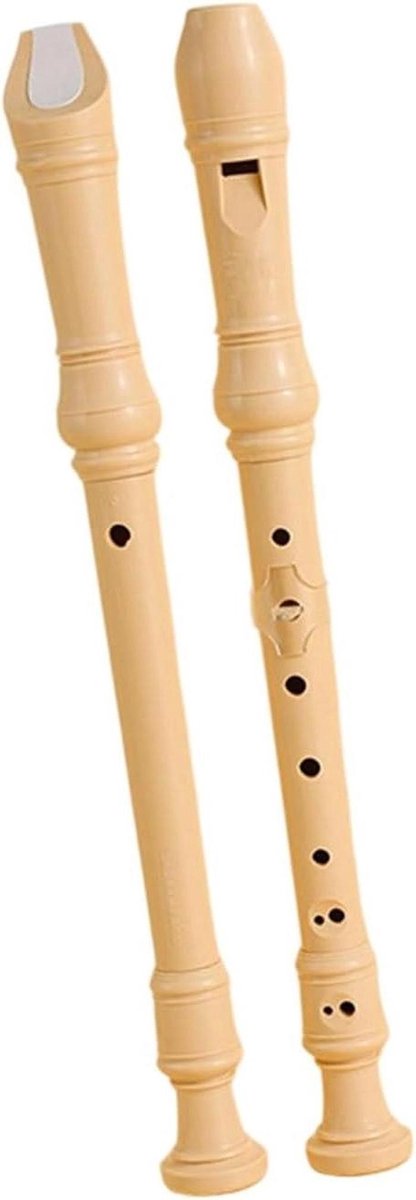 Houten Blokfluit - Sopraan Instrument - Muziek Leren - Duitse Vingerzetting - 8 Gaten - Wit