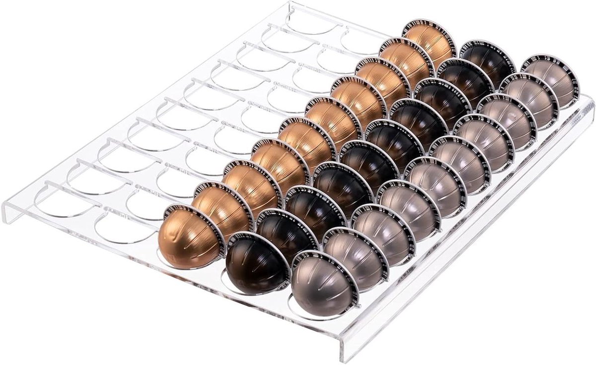 Koffiecup Houder - Lade Organizer - Koffie Bewaren - Grote Capaciteit - 50 Cups - Transparant