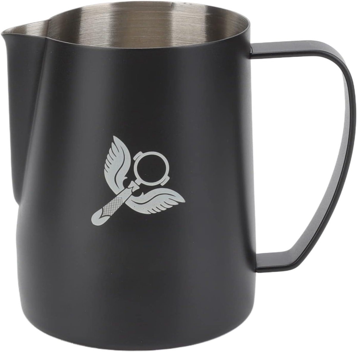 Melkopschuimkan - Barista Kan - Latte Art Maken - Eagle Mond Uitloop - 600 ml - Zwart
