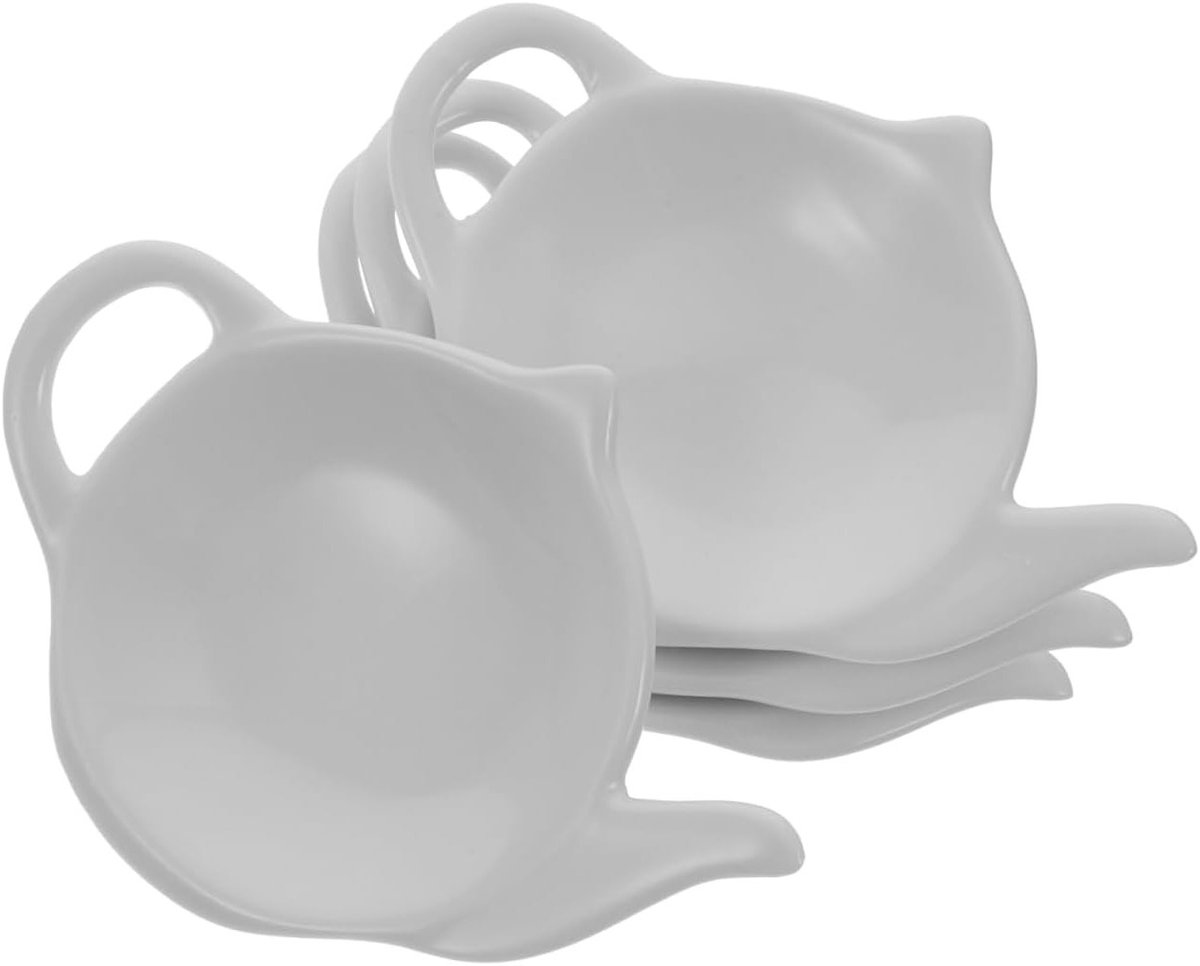 4 Stuks Theepotvorm Keramiek Ringschaal voor Sieraden, Desserthouder en Organiser voor Koffie en Kruiden