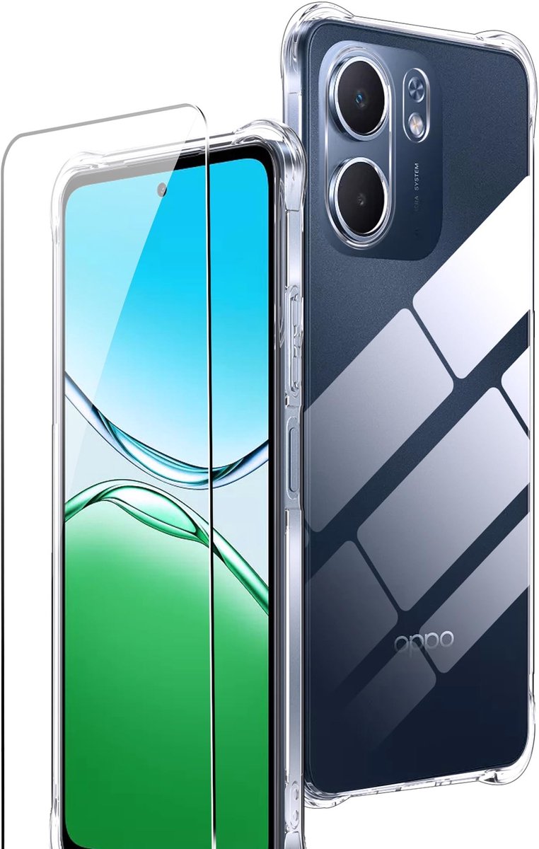 Dailygoods - Beschermhoes voor Oppo A5X met Gehard Glas