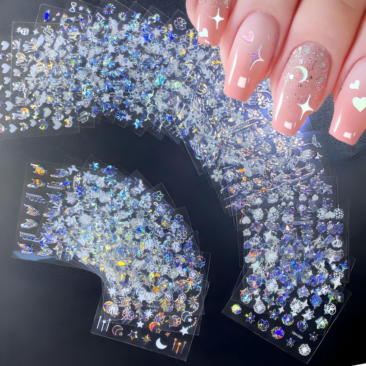 Dailygoods - Set van 30 Aurora Nagelkunststickers voor Creatieve Nagels