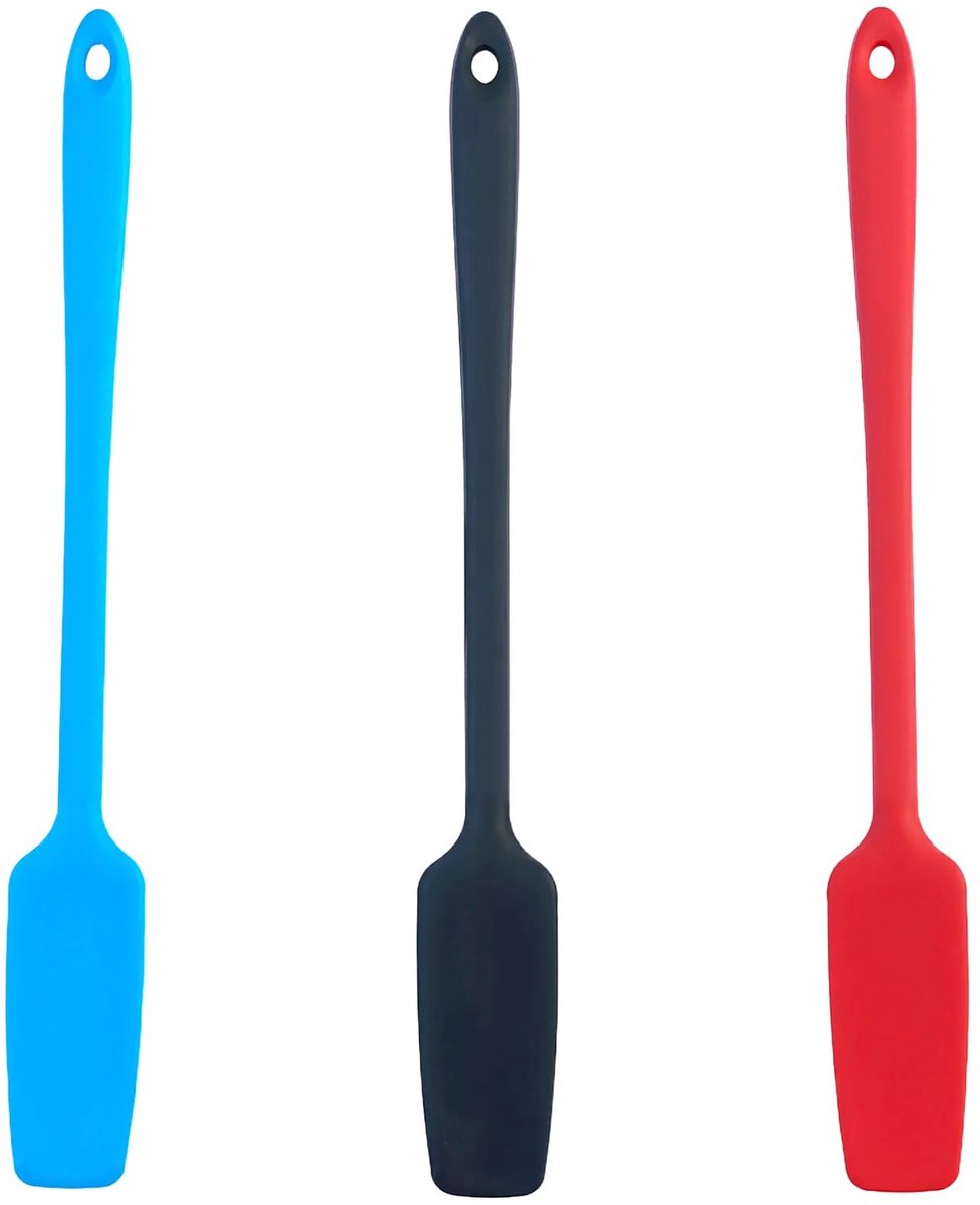 Dailygoods - Set van 3 Hittebestendige Siliconen Spatels met Lange Handgreep