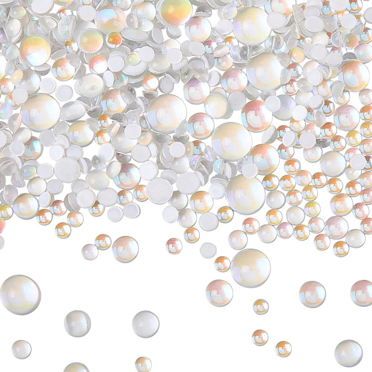 Dailygoods - Doos met 1500 Witte Bubble Nail Edelstenen voor Nail Art