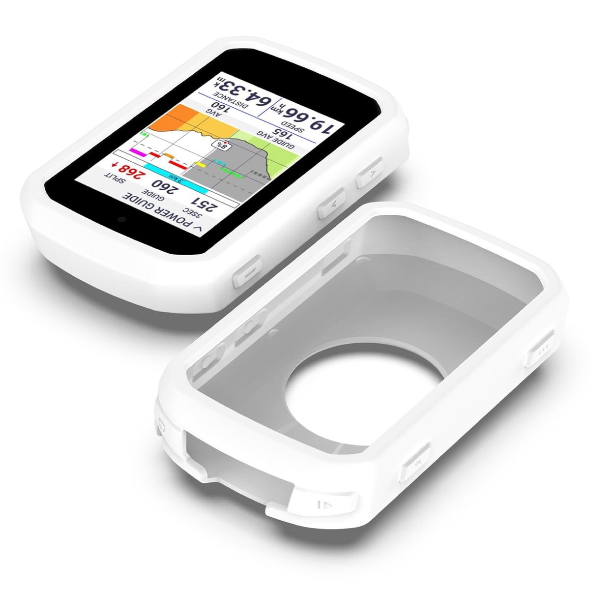 Dailygoods - Ultradunne Silicone Hoes voor Garmin Edge 850/550 - Wit
