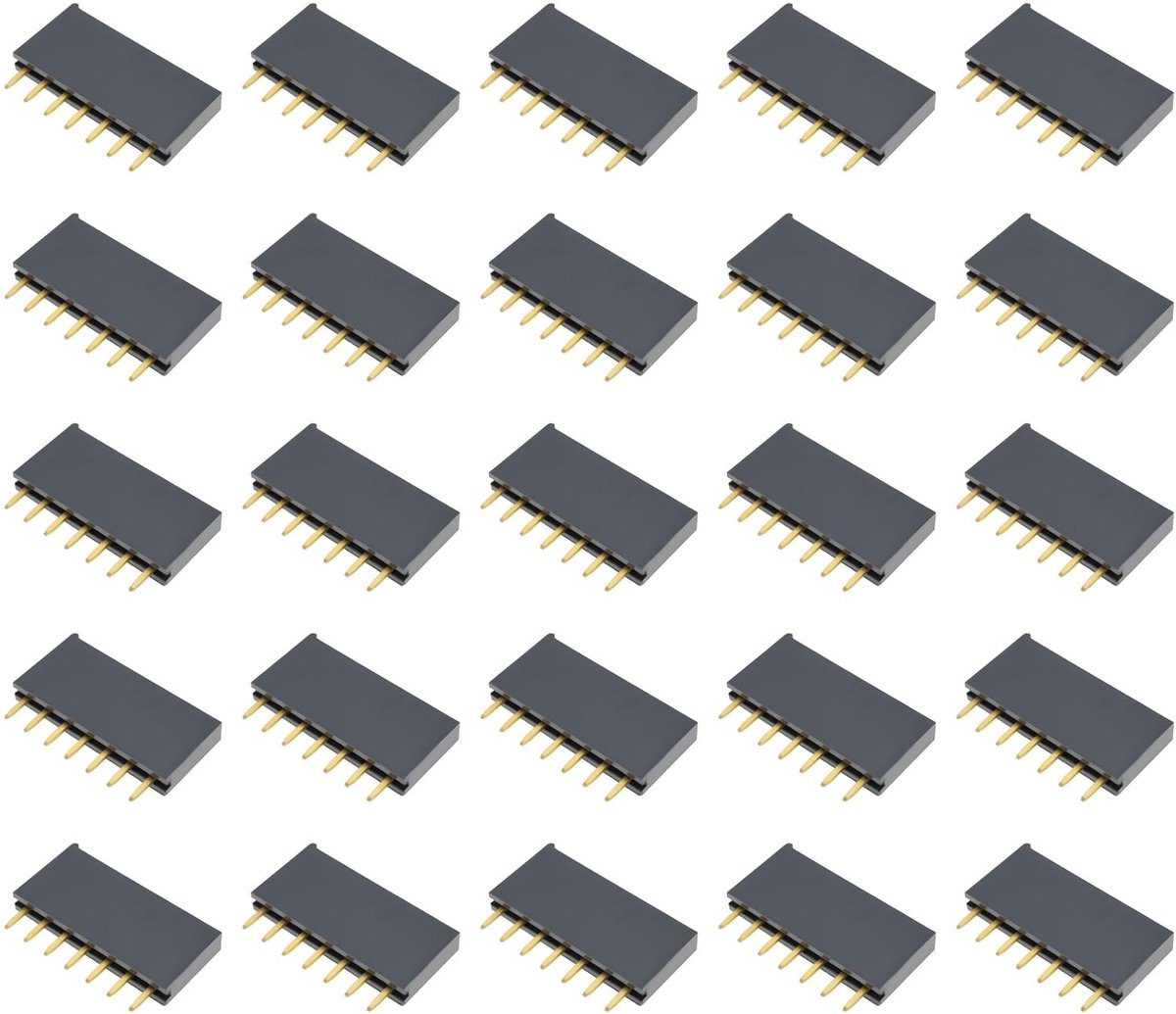 Dailygoods - 40 Stuks 7-Pin Rechte Socket Header voor Elektronische Toepassingen