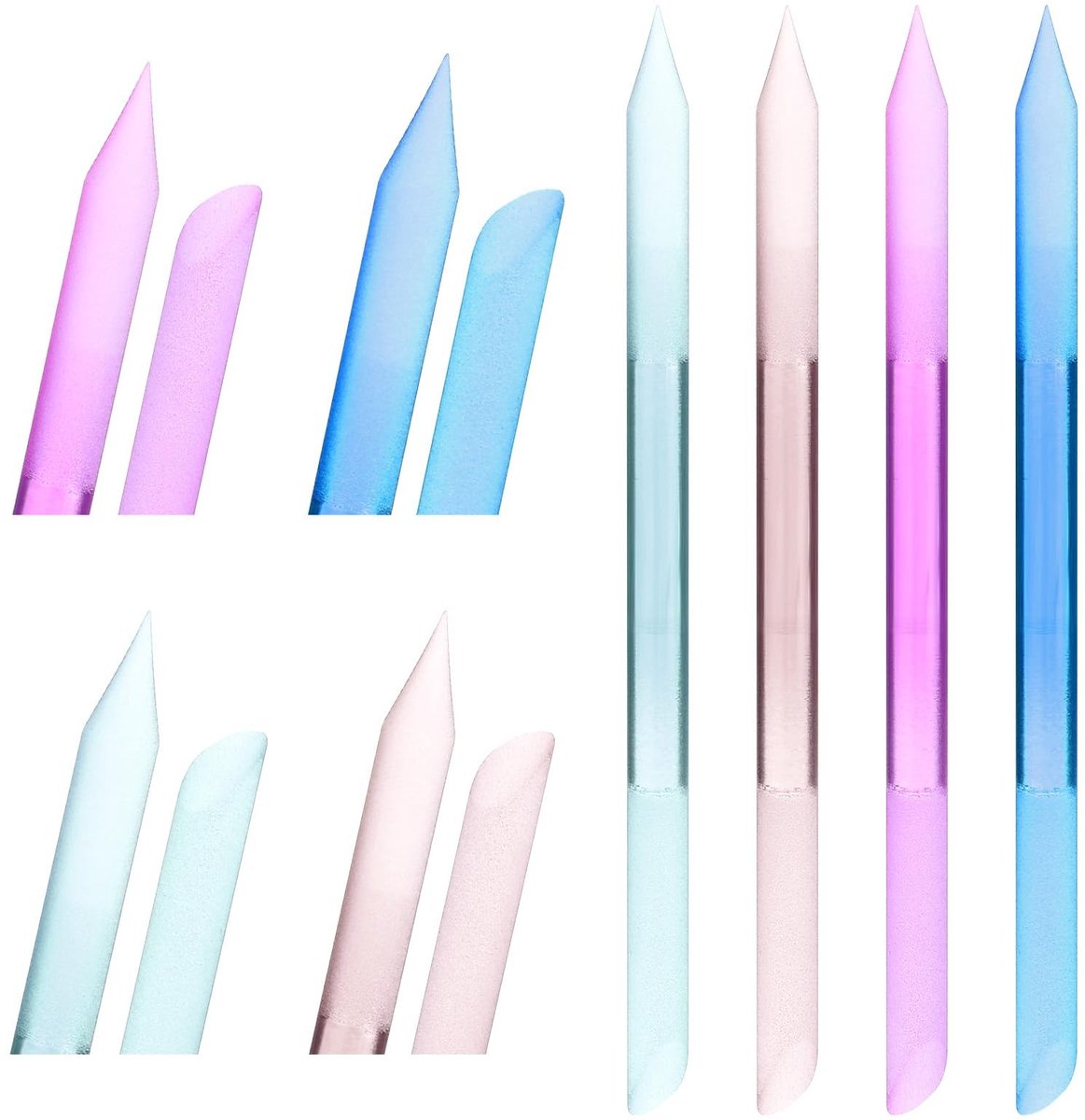 Dailygoods - Set van 4 Glazen Nagelvijlen voor Professionele Nagelverzorging