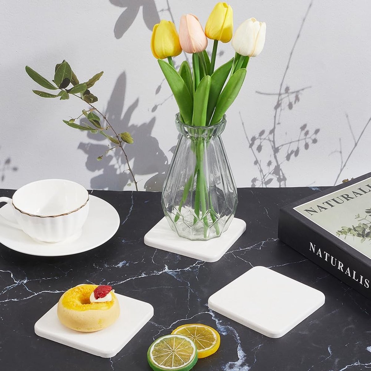 Dailygoods - Set van 3 Diatomeeënaarde Onderzetters en Zeepbakjes