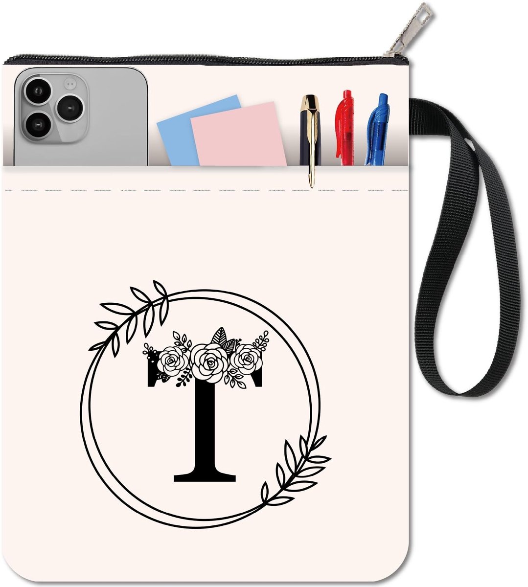 Dailygoods - Boekhoes met Rits en Extra Zak voor Paperbacks en Notebooks