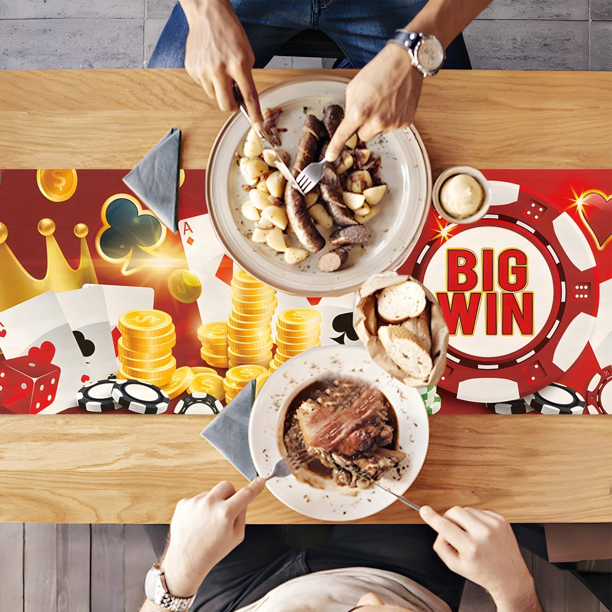 Dailygoods - Casino Decoratieve Tafelloper voor Thematische Feesten