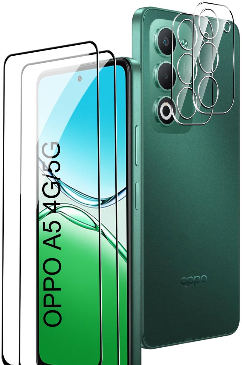 Dailygoods - Pantserglas en Camerabescherming voor Oppo A5 4G/5G