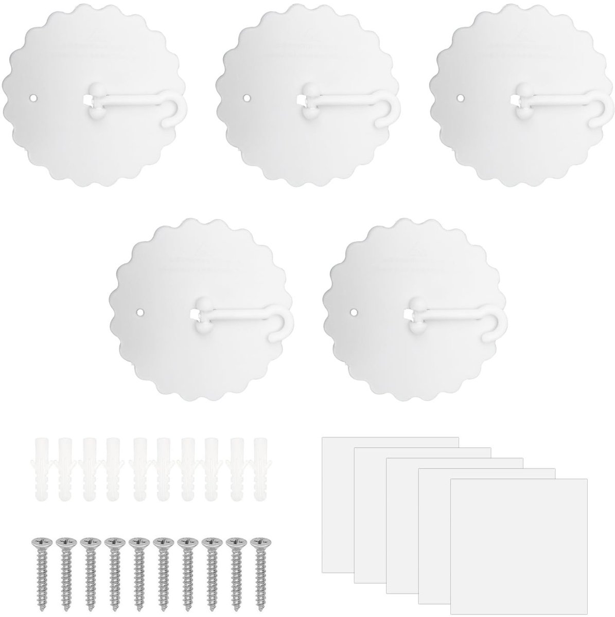Dailygoods - Set van 5 Zuignappen voor Plafondbevestiging