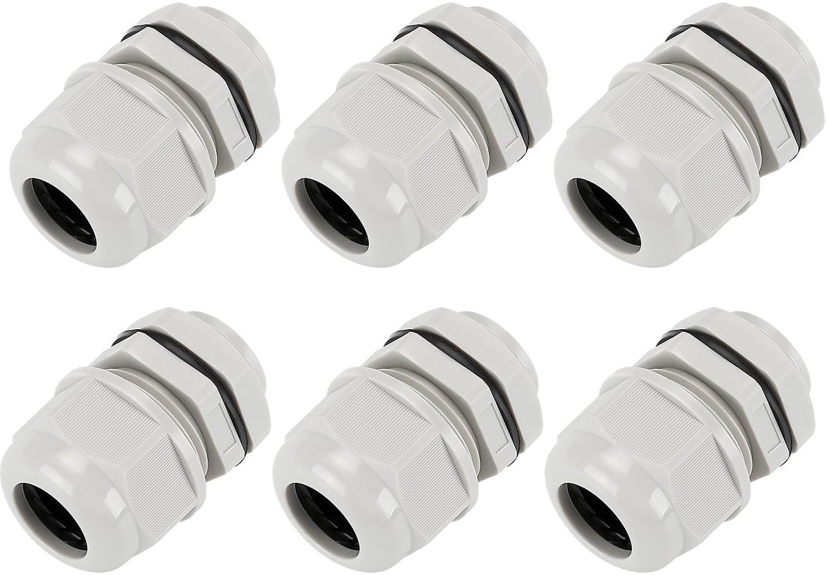 Dailygoods - 6 Stuks IP69 Witte Kabelschroefverbindingen voor Aansluitdozen