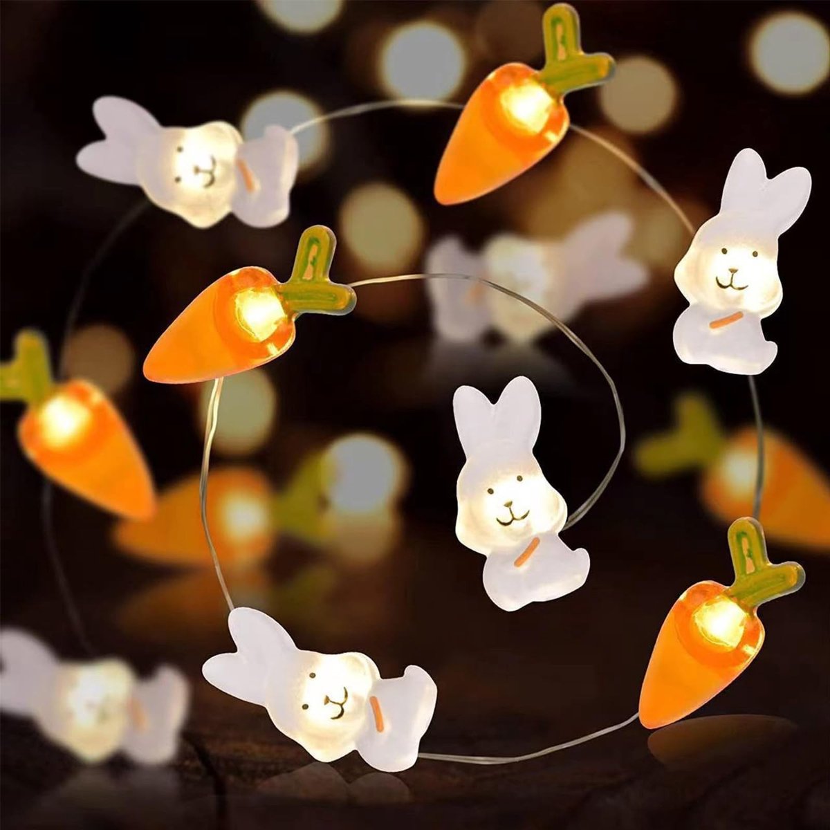 Dailygoods - LED-Lichtsnoer met Hazen en Wortels voor Decoratie