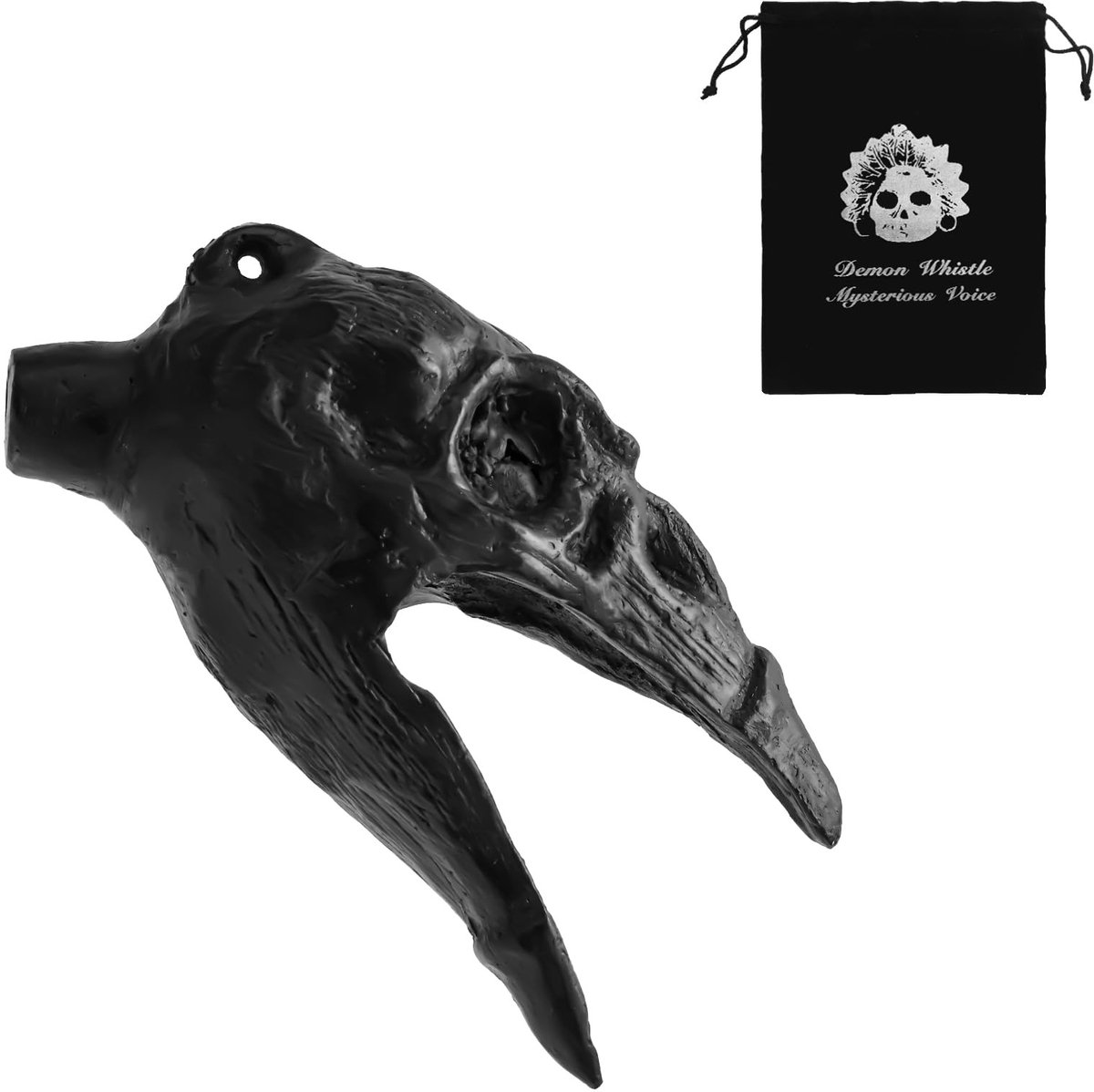 Dailygoods - Azteekse Doodsfluit met Lanyard en Trekkoordtas