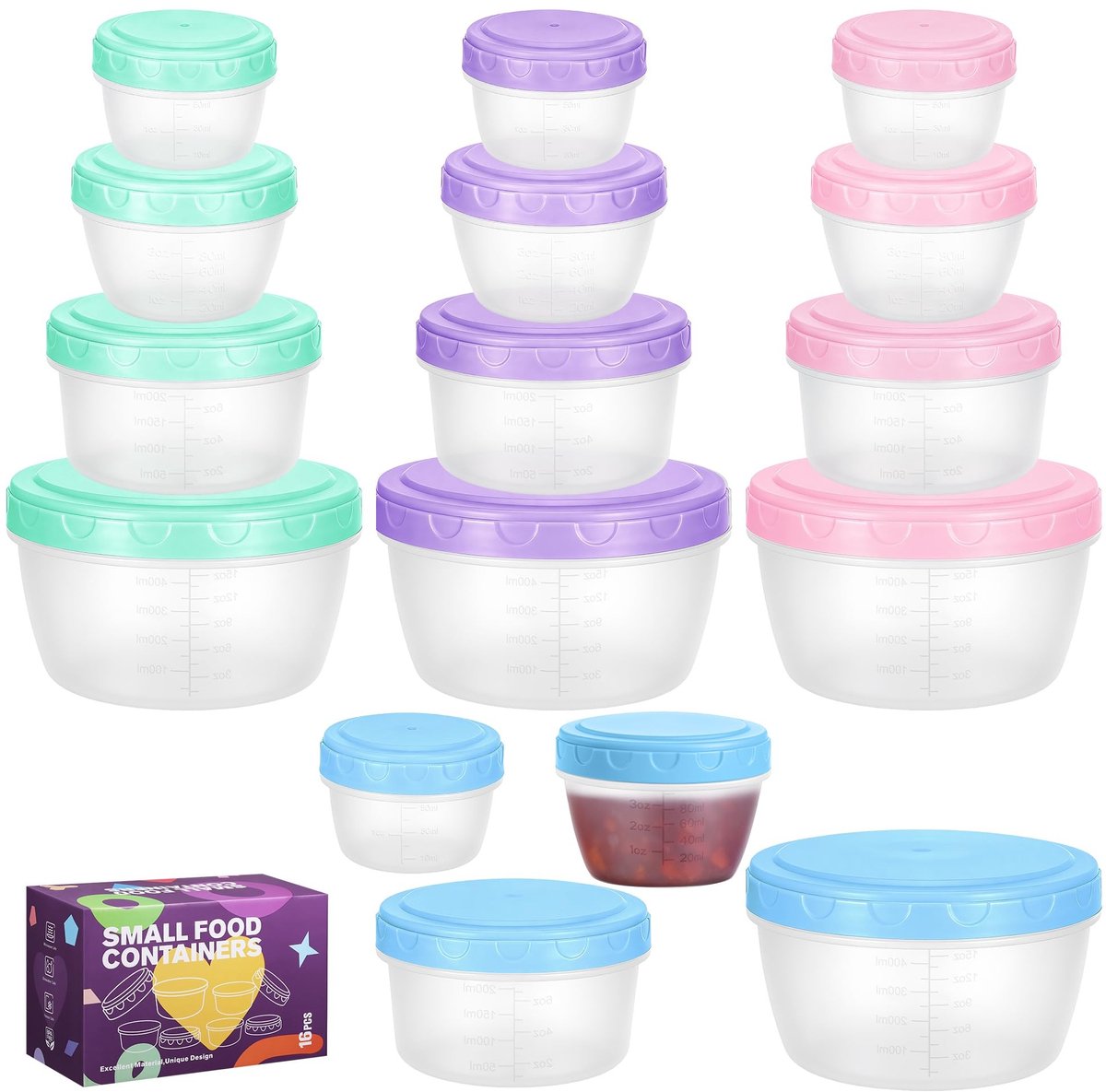 Dailygoods - 16 Stuks Luchtdichte Voedselcontainers met Deksel