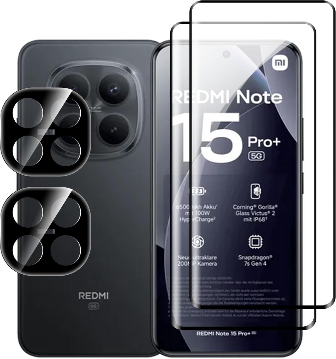 Dailygoods - Gehard Glas Bescherming voor Xiaomi Redmi Note 15 Pro Plus (2 stuks)