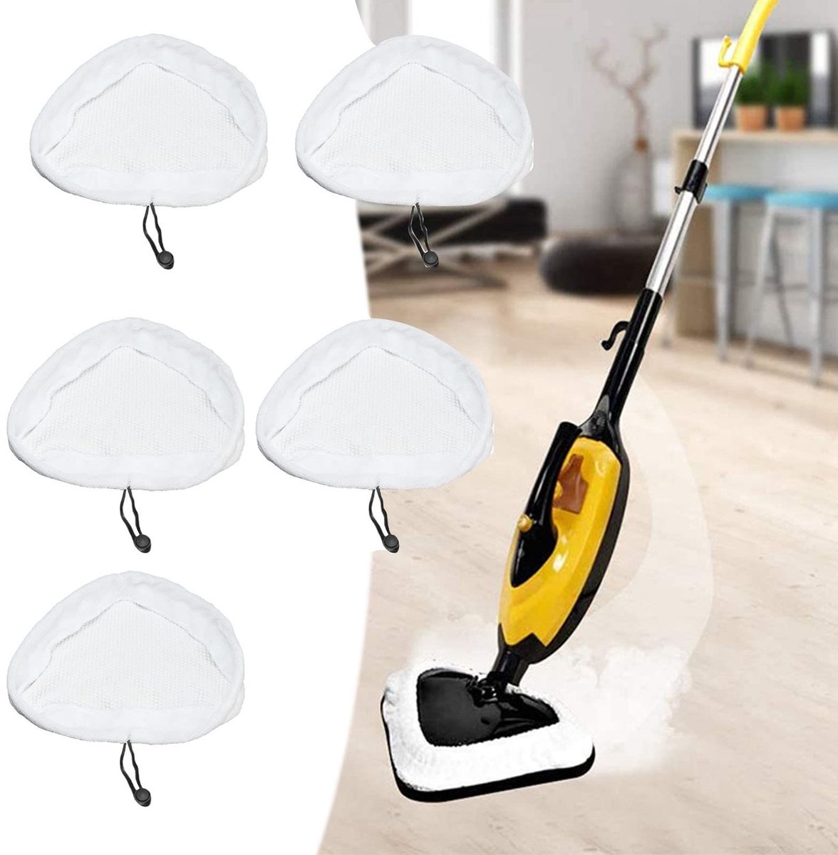 Dailygoods - 5 Stuks Herbruikbare Stoom Mop Pads van Microfiber